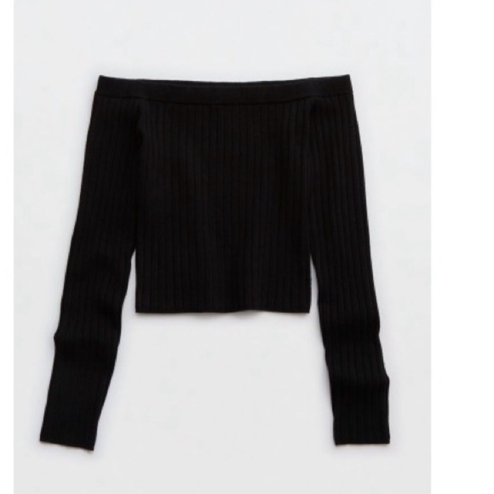Aerie Black Off-Shoulder Sweater